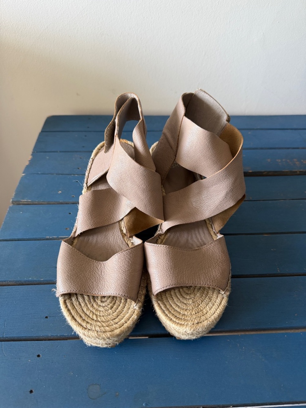 Women's Taupe Wedge Espadrille Sandals Eileen Fisher NWOT